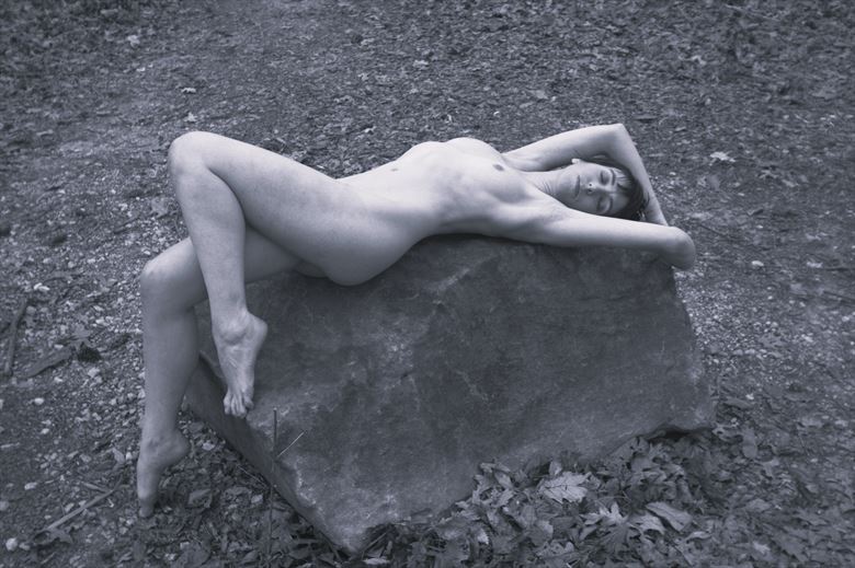 Melancholic Reclined On Boulder Artistic Nude Photo By Photographer