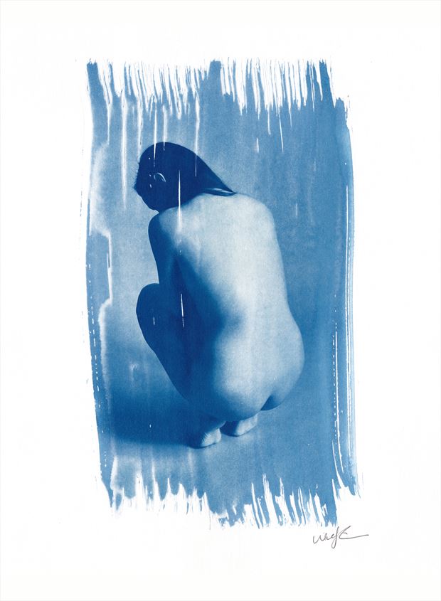  1837 nude cyanotype vintage style photo by photographer mike willingham