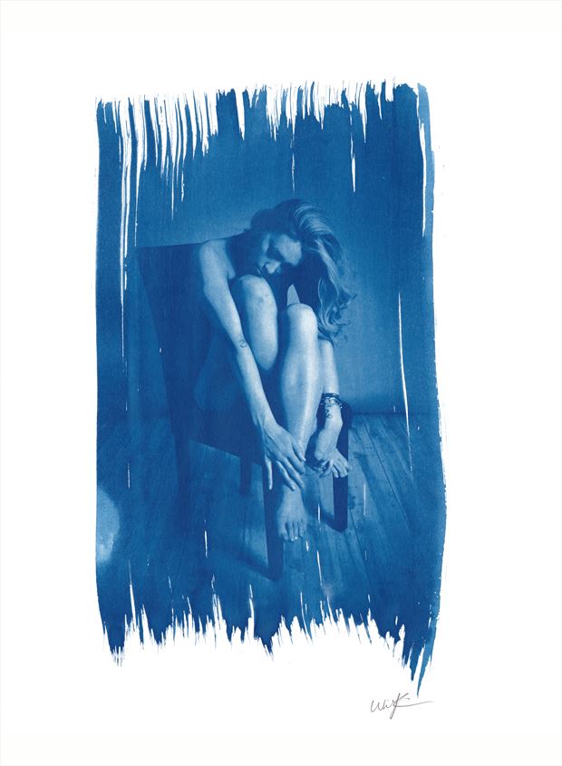  2965 nude cyanotype vintage style photo by photographer mike willingham
