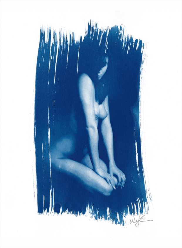 4963 nude cyanotype vintage style photo by photographer mike willingham