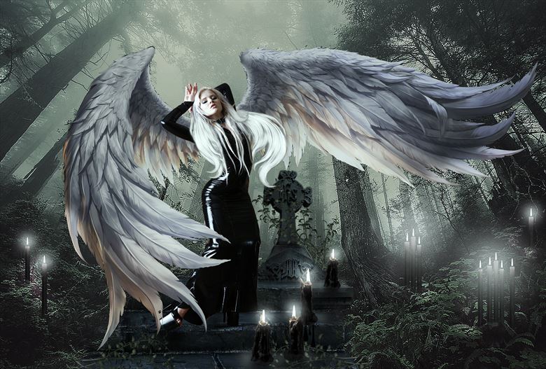  gothis angel fantasy artwork by artist karinclaessonart