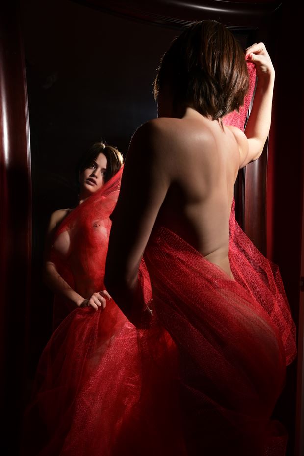  lady in red artistic nude photo by photographer mstr