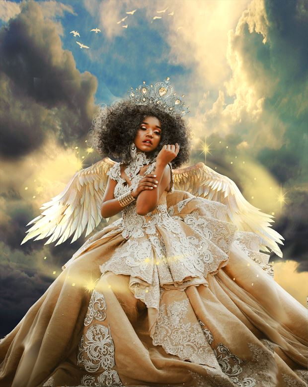  queen of heaven fantasy artwork by artist karinclaessonart