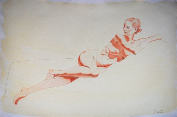  resting female artistic nude artwork by artist little sodus studio