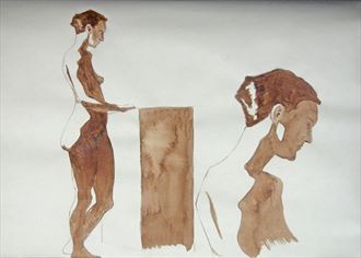  two profiles artistic nude artwork by artist little sodus studio