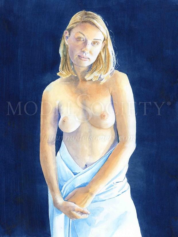 2012, Watercolor Artistic Nude Artwork by Artist aquarellist