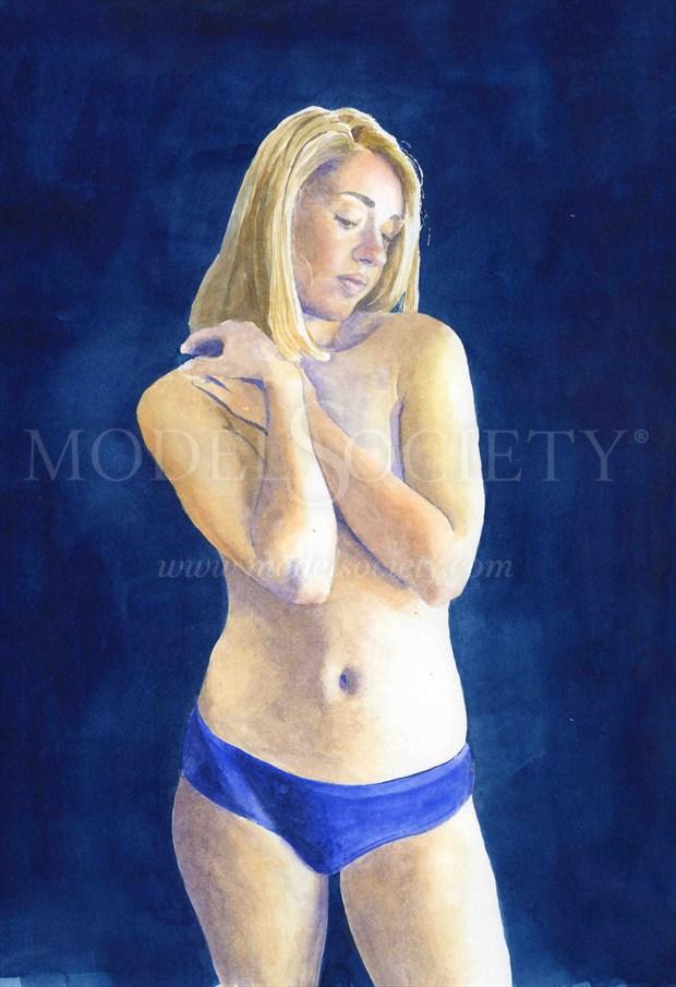 2012, Watercolor Artistic Nude Artwork by Artist aquarellist