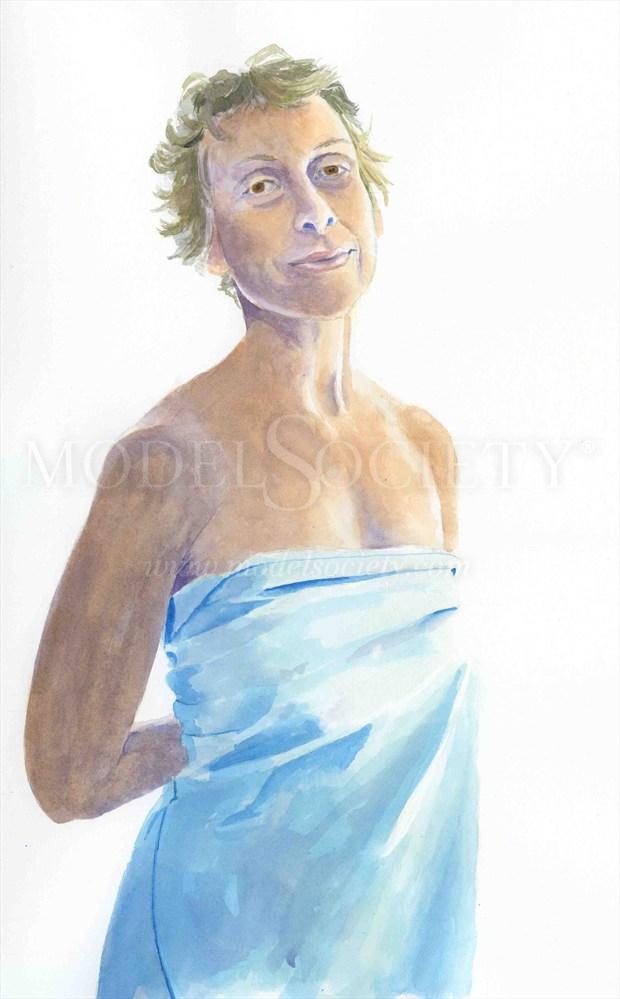2014, Watercolor Artistic Nude Artwork by Artist aquarellist