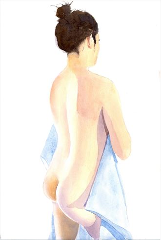 2021 figure study artistic nude artwork by artist aquarellist