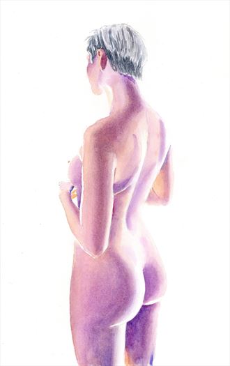 2022 figure study artistic nude artwork by artist aquarellist