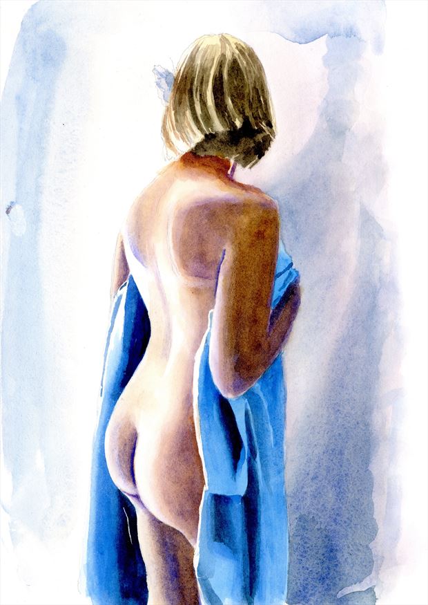 2022 figure study artistic nude artwork by artist aquarellist