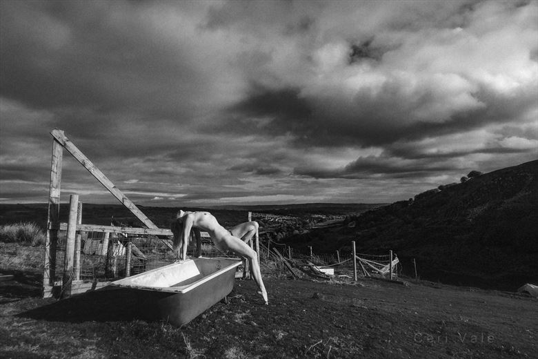 Above the Town, Beneath an Angry Sky  Artistic Nude Photo by Photographer Ceri Vale 