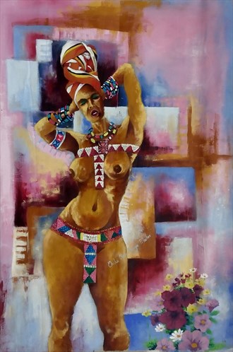 African maiden 2 Artistic Nude Artwork by Artist Ikenga
