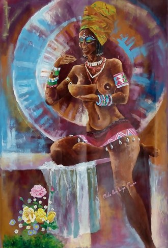 African maiden Artistic Nude Artwork by Artist Ikenga