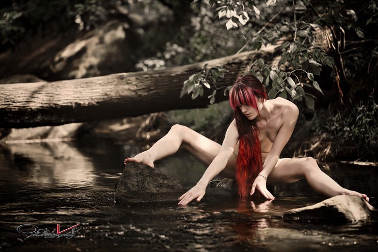Aingeal By the Stream. Artistic Nude Photo by Photographer John Anthony
