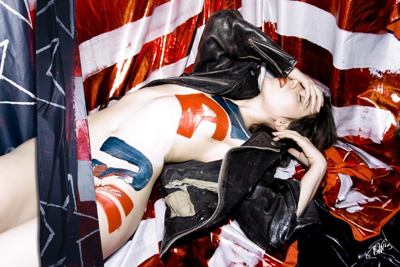 American Flag Artistic Nude Photo by Photographer Eric Debris