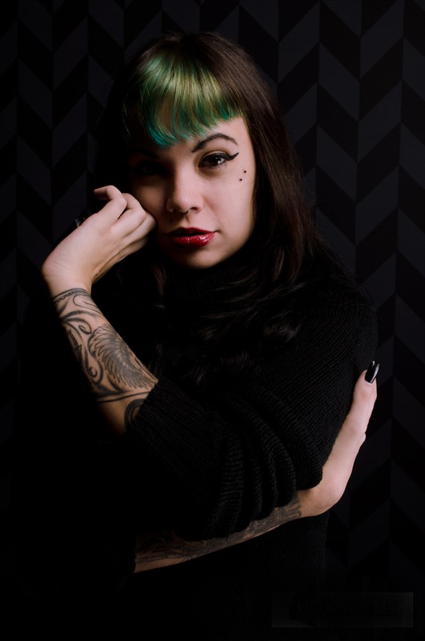 Amy, Black Sweater Alternative Model Photo by Photographer Conjure Digital