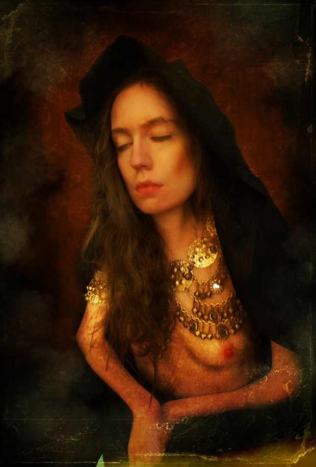 And as a widow disguised, weep Self Portrait Photo by Model Jocelyn Woods
