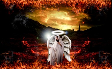 Angel's Descent   The Damned Series Fantasy Artwork by Photographer Mez