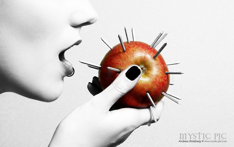 Apple bite Surreal Artwork by Model Moijra