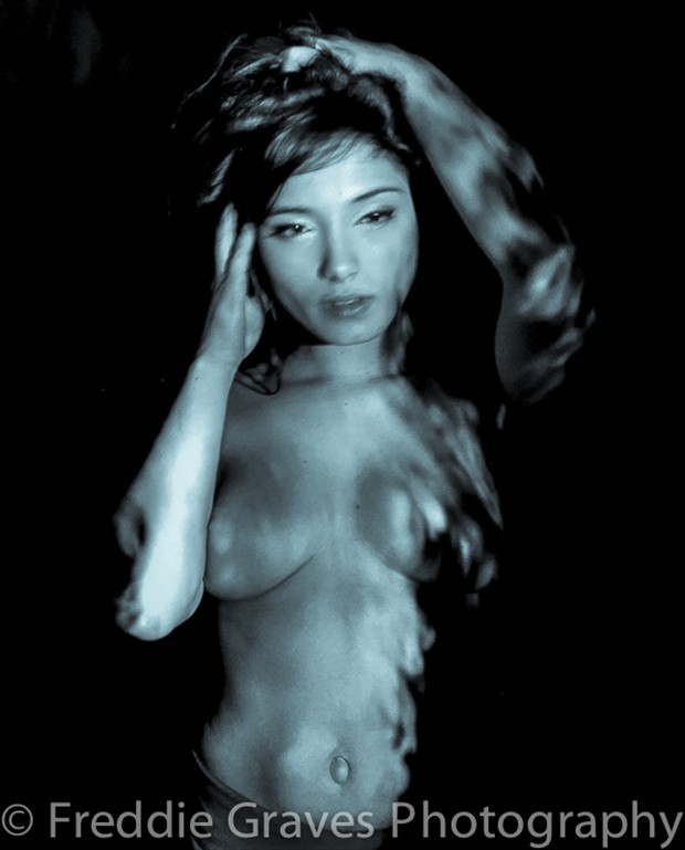 Ariel in Smoke Artistic Nude Photo by Artist Freddie Graves