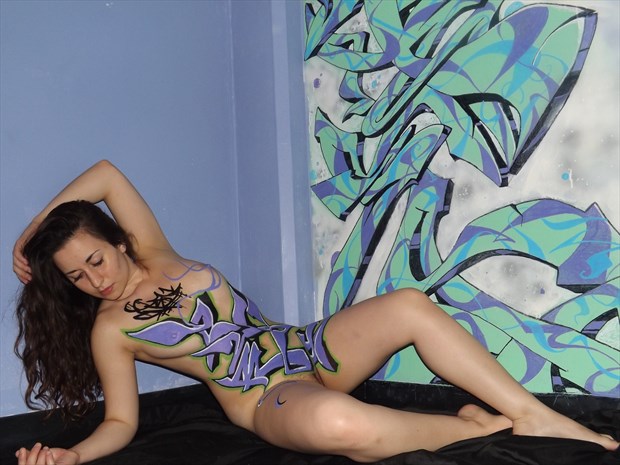 Artistic Nude Body Painting Artwork by Model Amanda M Esteves