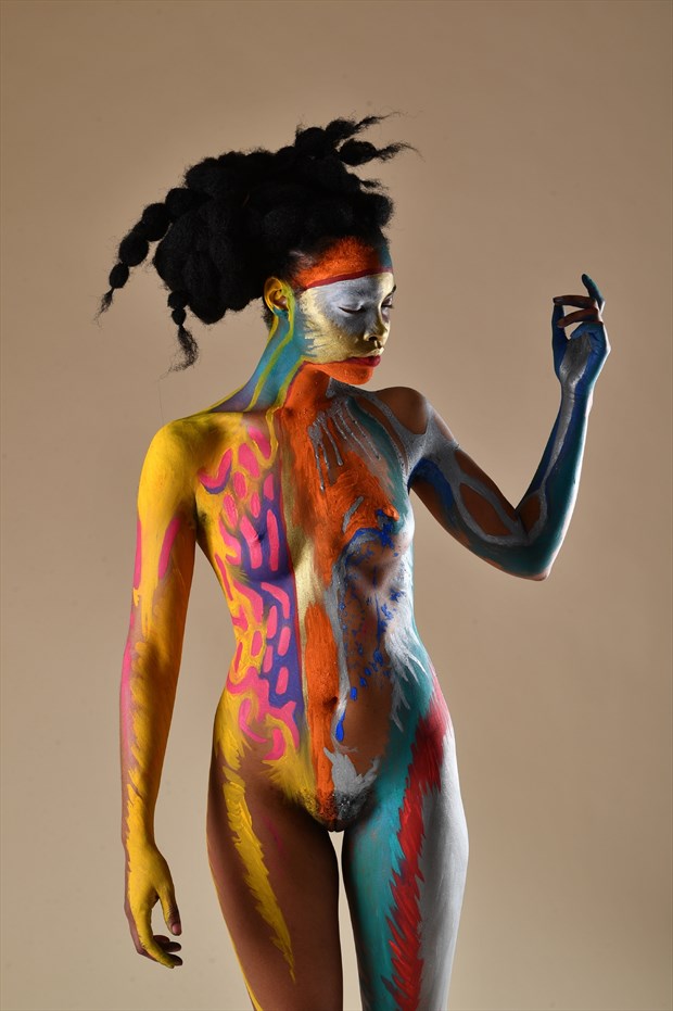 Artistic Nude Body Painting Artwork by Model Tea