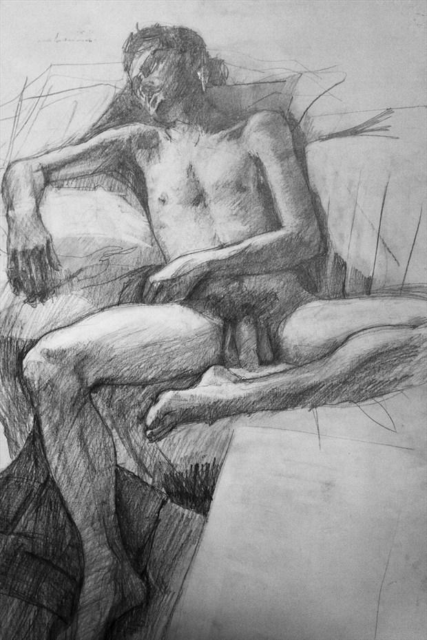 Artistic Nude Figure Study Artwork by Artist Ewan Stirling