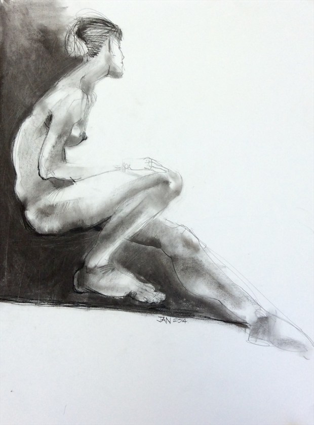 Artistic Nude Figure Study Artwork by Artist lifefigureart