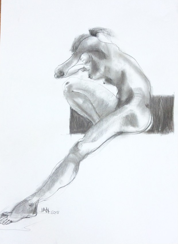 Artistic Nude Figure Study Artwork by Artist lifefigureart