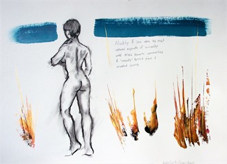 Artistic Nude Painting or Drawing Artwork by Model KameleonKat