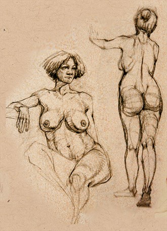 Artistic Nude Portrait Artwork by Artist n i c o l e