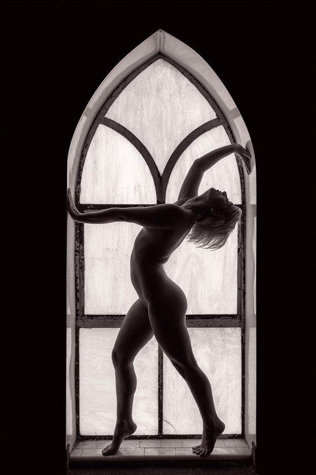 Artistic Nude Silhouette Photo by Photographer Under Black Light