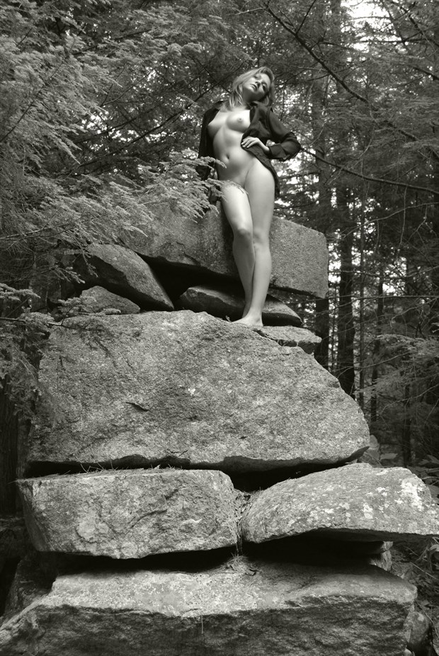 Ashley Lyn on the rocks Artistic Nude Photo by Photographer Daniel Tirrell photo
