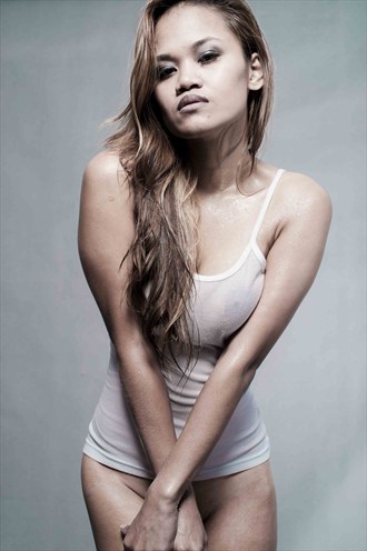 Asian In White Tank Top Artistic Nude Photo by Model Trisha Yan