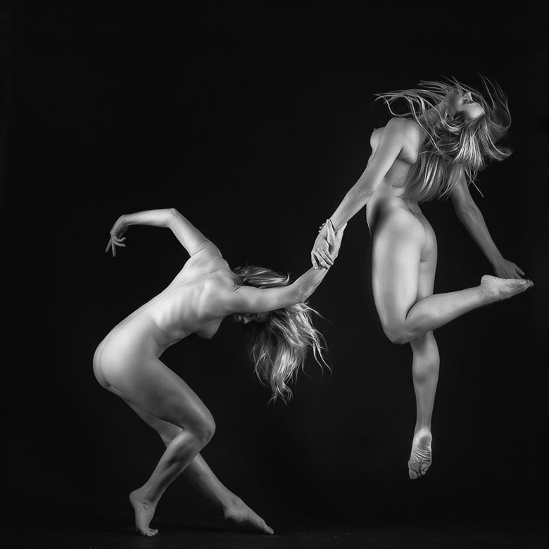 Ayla and Tillie, the jump Artistic Nude Photo by Photographer BenErnst