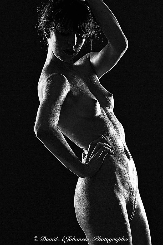 B&W Nude on Black Artistic Nude Photo by Photographer Red Jade