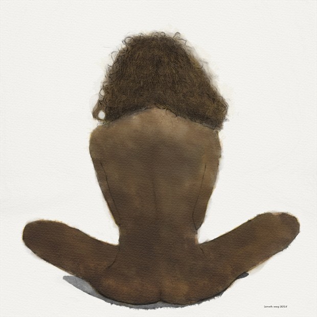 Backwards meditating Artistic Nude Artwork by Artist ianwh