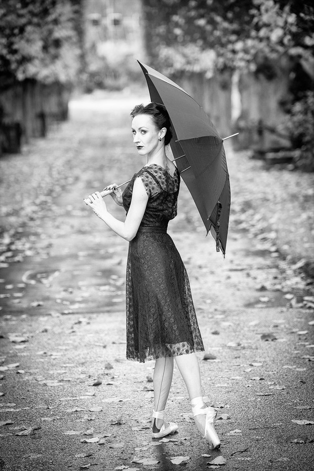 Ballerina with umbrella, 3 Retro Photo by Photographer carincharlotte
