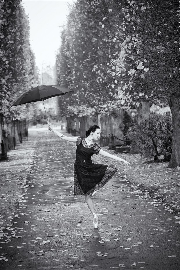 Ballerina with umbrella,2 Retro Photo by Photographer carincharlotte