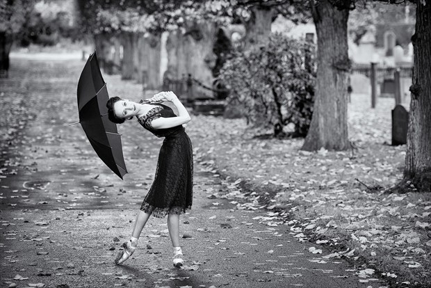 Ballerina with umbrella Retro Photo by Photographer carincharlotte