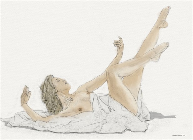 Ballet dancer waking up Artistic Nude Artwork by Artist ianwh