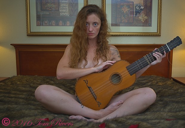 Beauty with Antique Guitar Sensual Photo by Photographer TroubadudeProduction