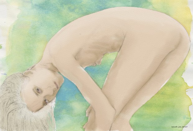 Bending Artistic Nude Artwork by Artist ianwh