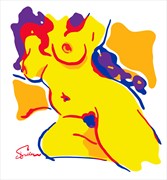 Big Yellow Odalisque Erotic Artwork by Artist Van Evan Fuller