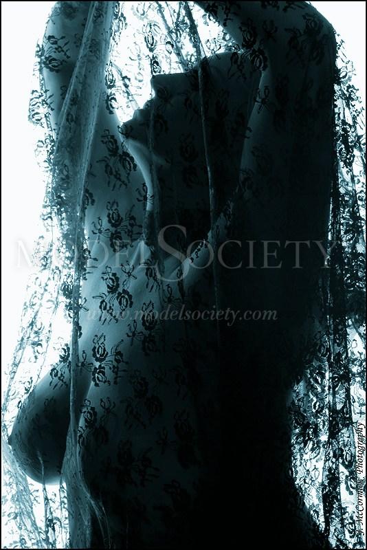 Black Lace Artistic Nude Photo by Model Curvy Krista