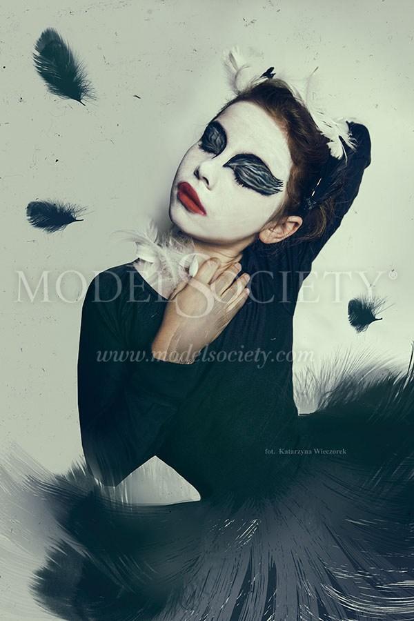 Black Swan Surreal Artwork by Photographer Katarzyna Wieczorek