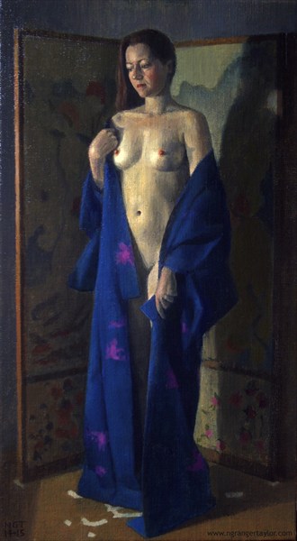 Blue kimono Erotic Artwork by Artist Nicolas Granger Taylor