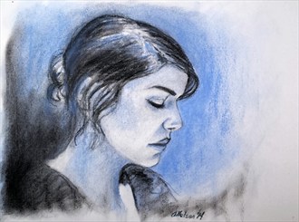 Blue portrait Portrait Artwork by Artist AnthonyNelsonArt