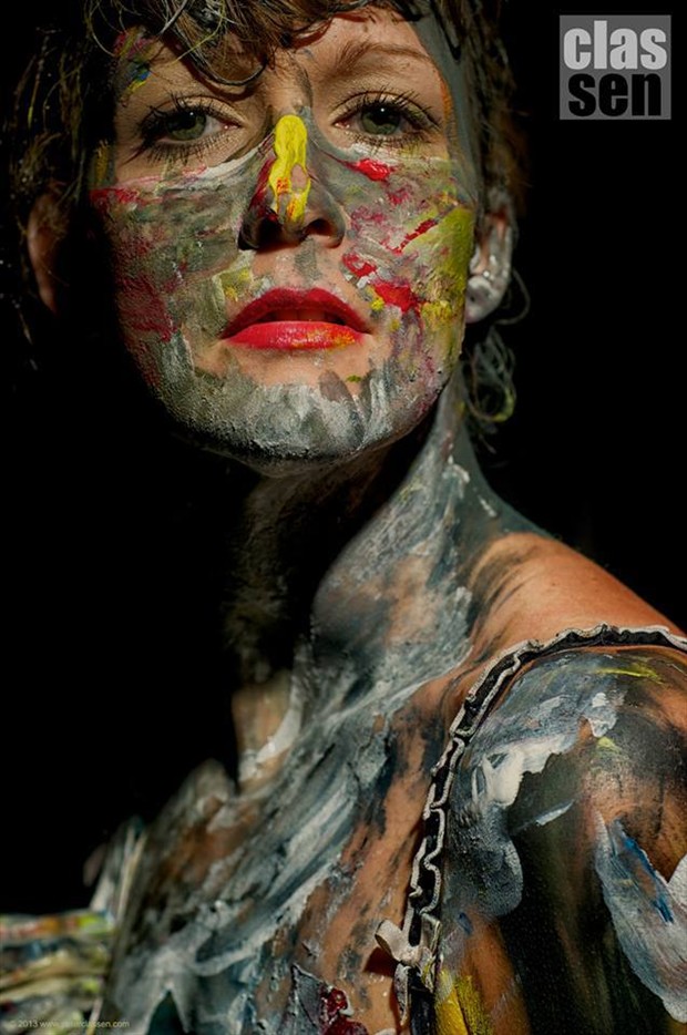 Body Painting Expressive Portrait Artwork by Model Ali Hanney